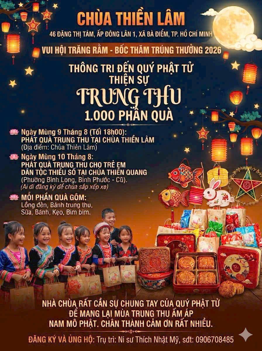 THÔNG TRI THIỆN SỰ TRUNG THU 2026 – 1.000 PHẦN QUÀ CHO TRẺ EM